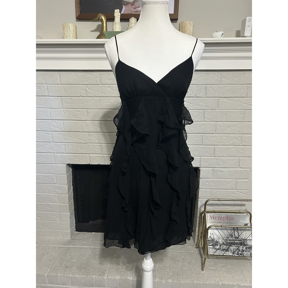 Vintage Forever 21 Dress Womens Small 100% Silk Black Babydoll Whimsy Fairy Y2K